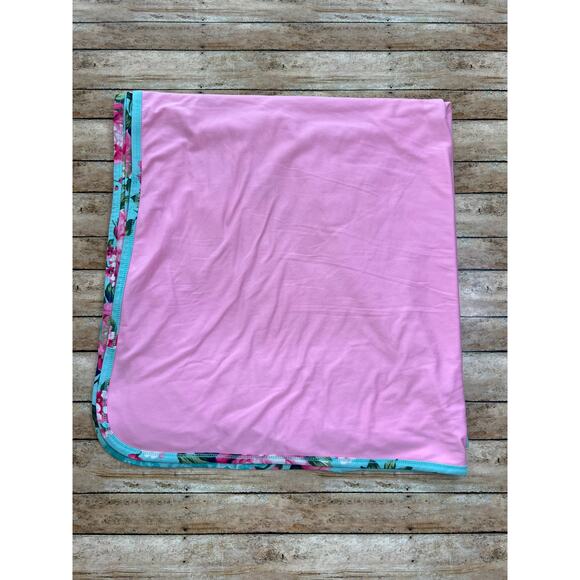 Posh Peanut Aqua Floral Patoo Blanket 40x40" - Picture 7 of 7